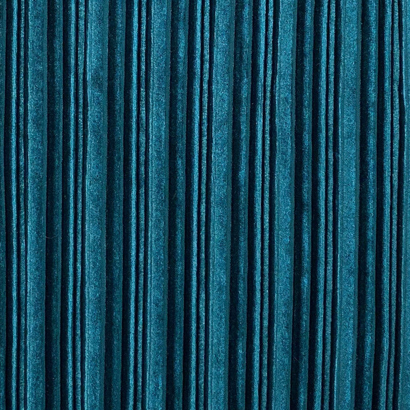 Teal Green Pleated Stretch Velvet Fabric