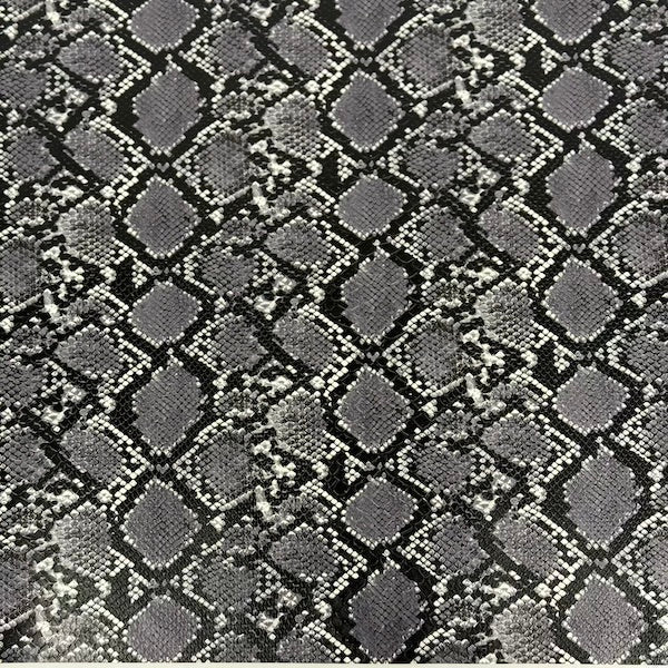 Gray Caicos Snake Skin Faux Leather Vinyl Fabric