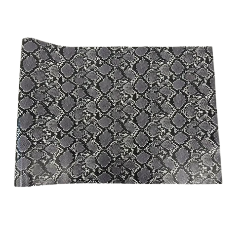 Gray Caicos Snake Skin Faux Leather Vinyl Fabric