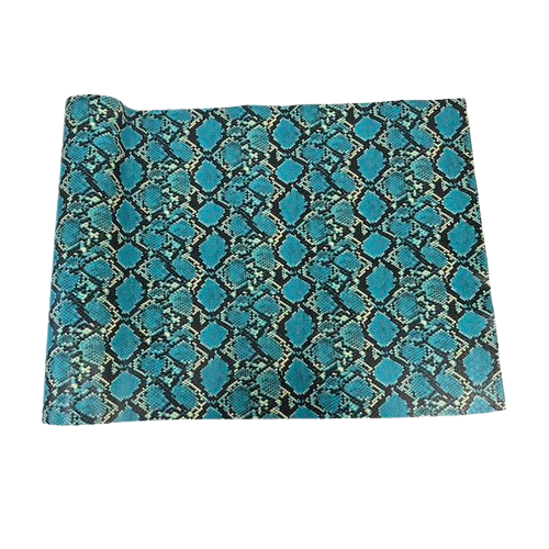 Turquoise Blue Caicos Snake Skin Faux Leather Vinyl Fabric