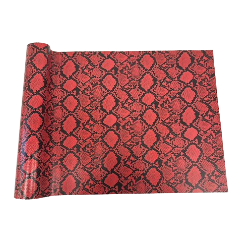 Red Caicos Snake Skin Faux Leather Vinyl Fabric