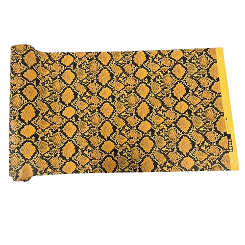 Mustard Yellow Caicos Snake Skin Faux Leather Vinyl Fabric