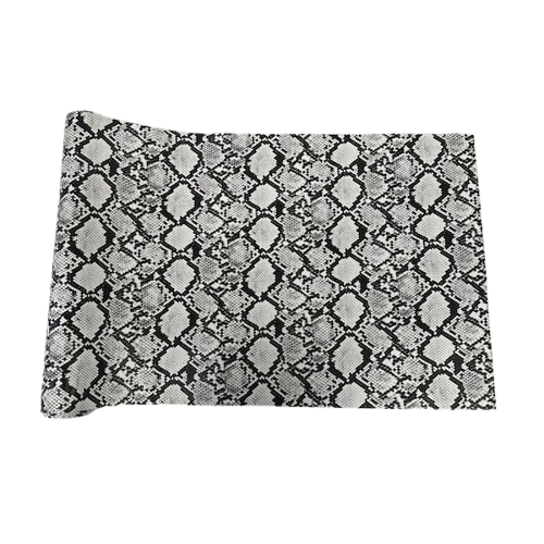 White Caicos Snake Skin Faux Leather Vinyl Fabric