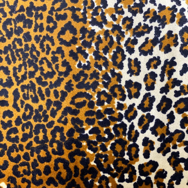 Leopard Print Velvet Flocking Fabric