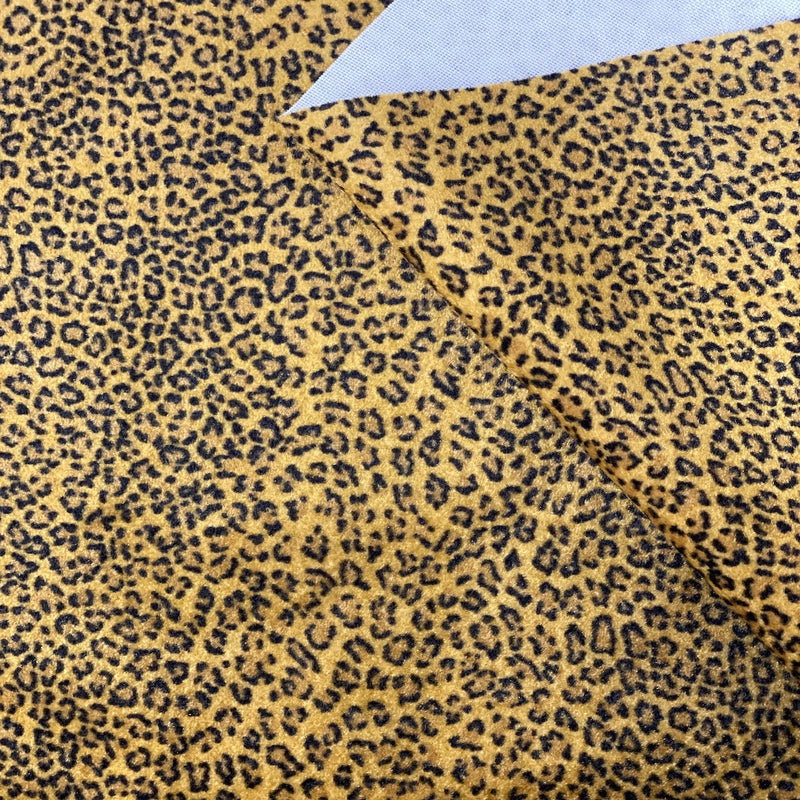 Jaguar Print Velvet Flocking Fabric