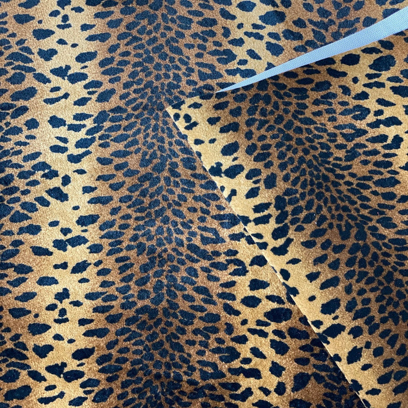 Cheetah Print Velvet Flocking Fabric