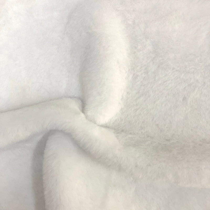 White Rabbit Soft Plush Short Pile Faux Fur Fabric