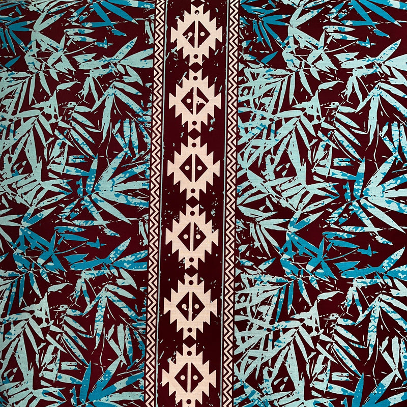 Areca Palm Tree Leaves Fabric | Light Bark Cloth