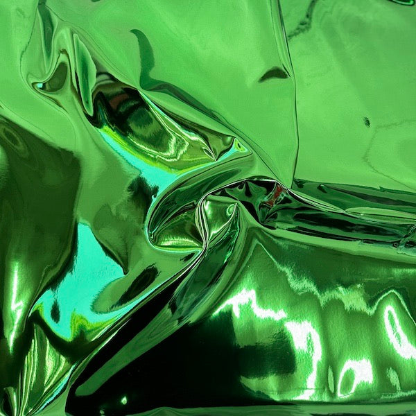 Kelly Green Chrome Reflective Mirror Vinyl Fabric