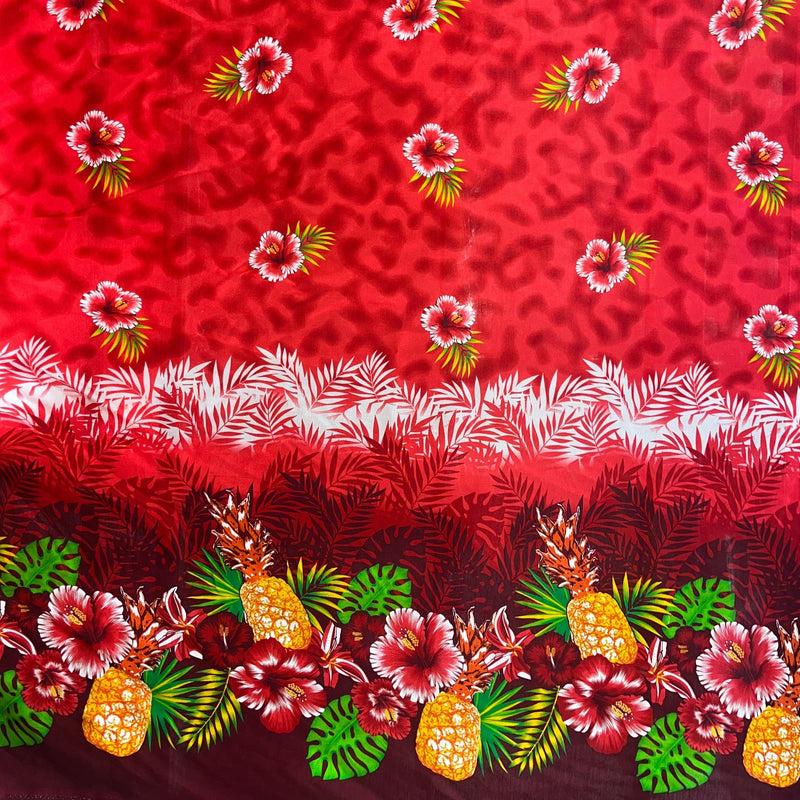 Pineapple Hibiscus Ocean Tropical Leaves Fabric | Rayon | Spandex Palace