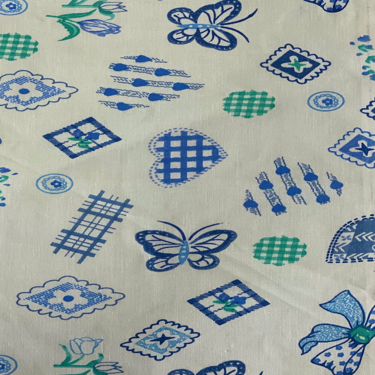 Butterfly Printed Hearts Poly Cotton Fabric