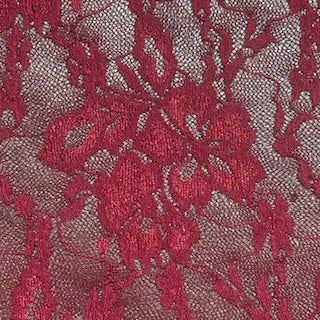 Stretchy Flower Lace Fabric | Spandex Palace Wine