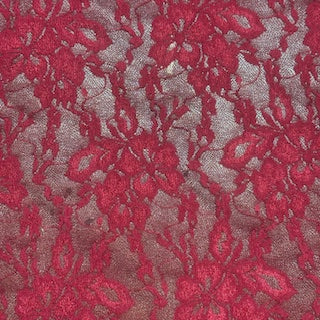 Stretchy Flower Lace Fabric | Spandex Palace Wine