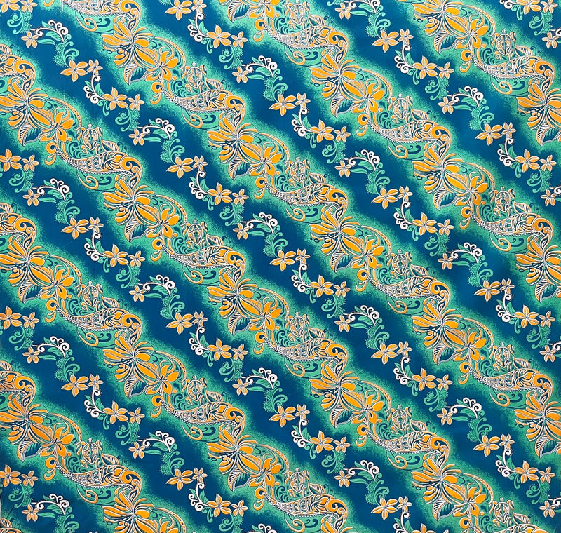 Diagonal Tiare Lei Polyester Fabric | Islands Fabric