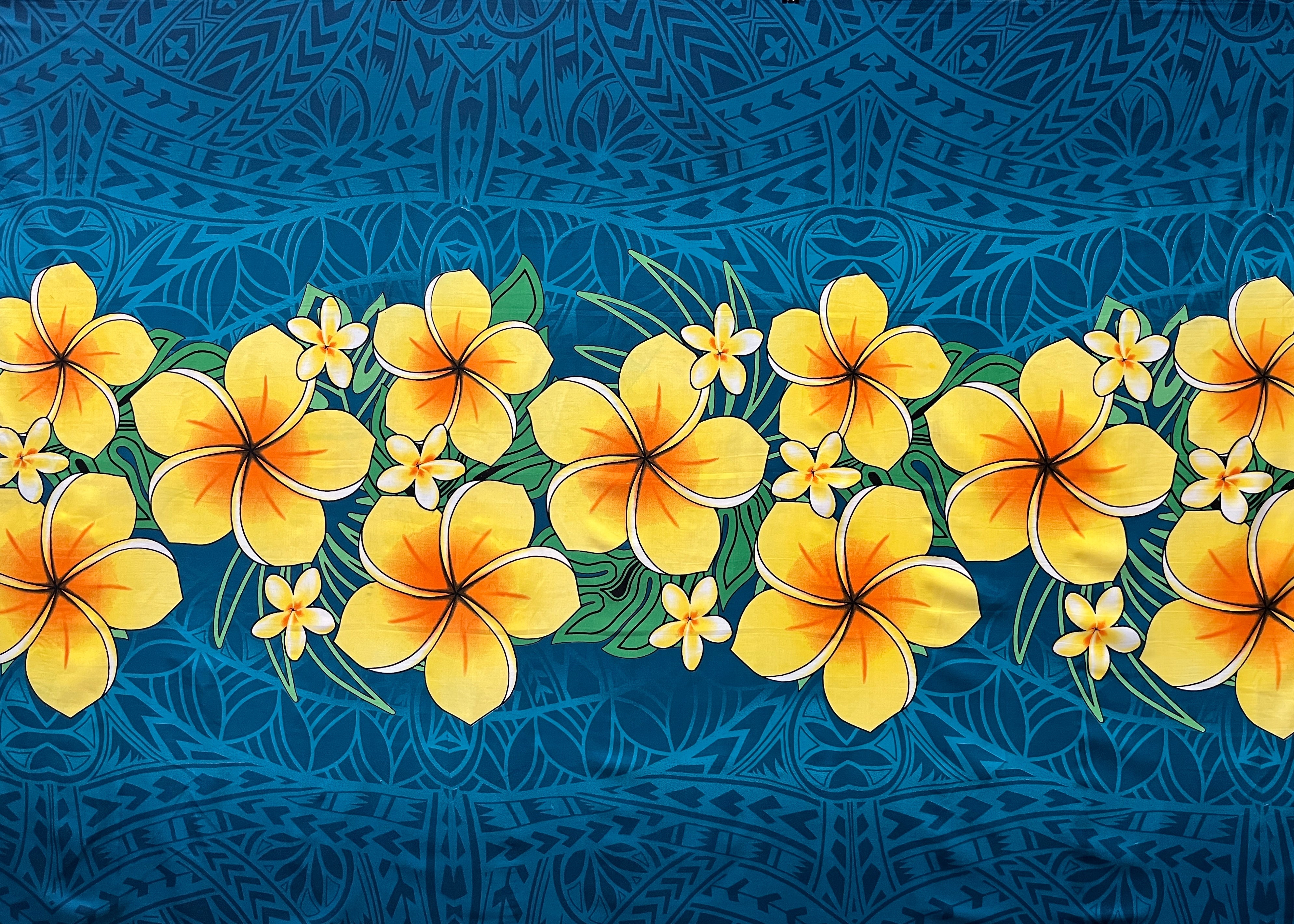 Plumeria Polyester Sarong | Islands Fabric