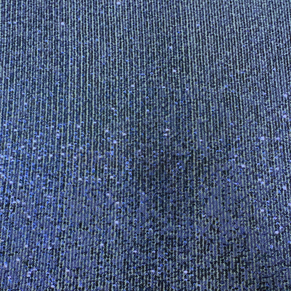 Navy Blue Mille Striped Stretch Sequins Lace Fabric