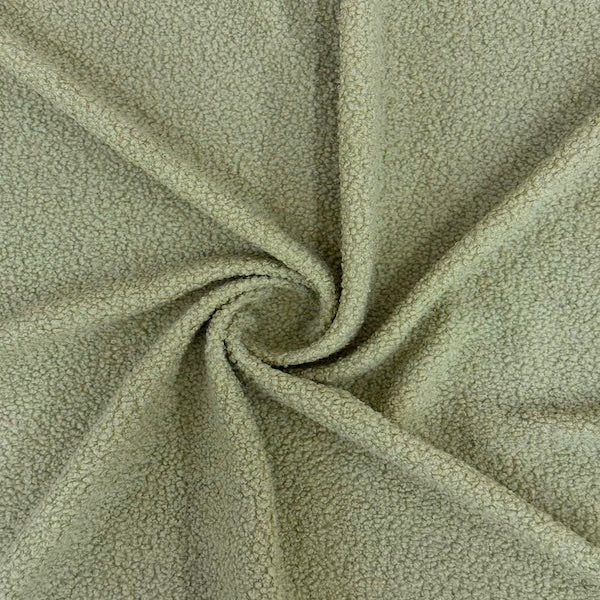 Sage Green Terry Knit Faux Wool Boucle Fabric