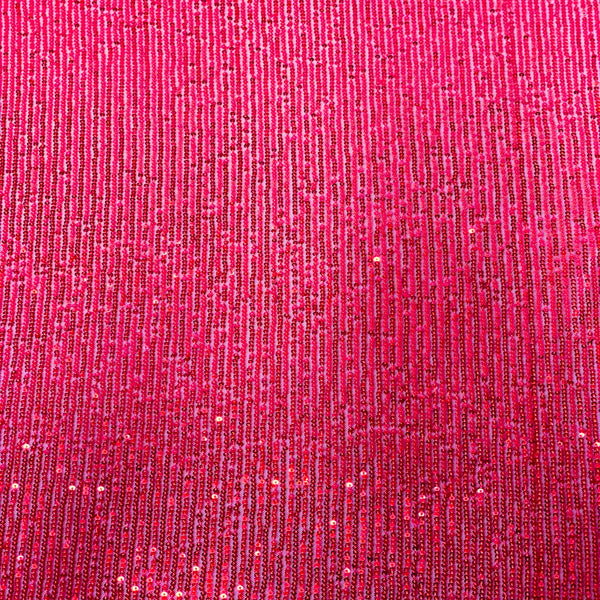 Red Mille Striped Stretch Sequins Lace Fabric