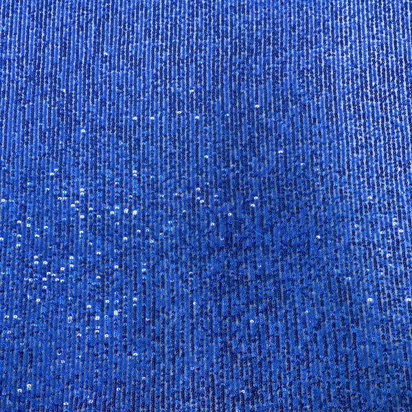 Royal Blue Mille Striped Stretch Sequins Lace Fabric