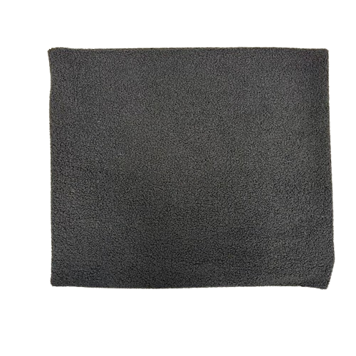 Black Terry Knit Faux Wool Boucle Fabric