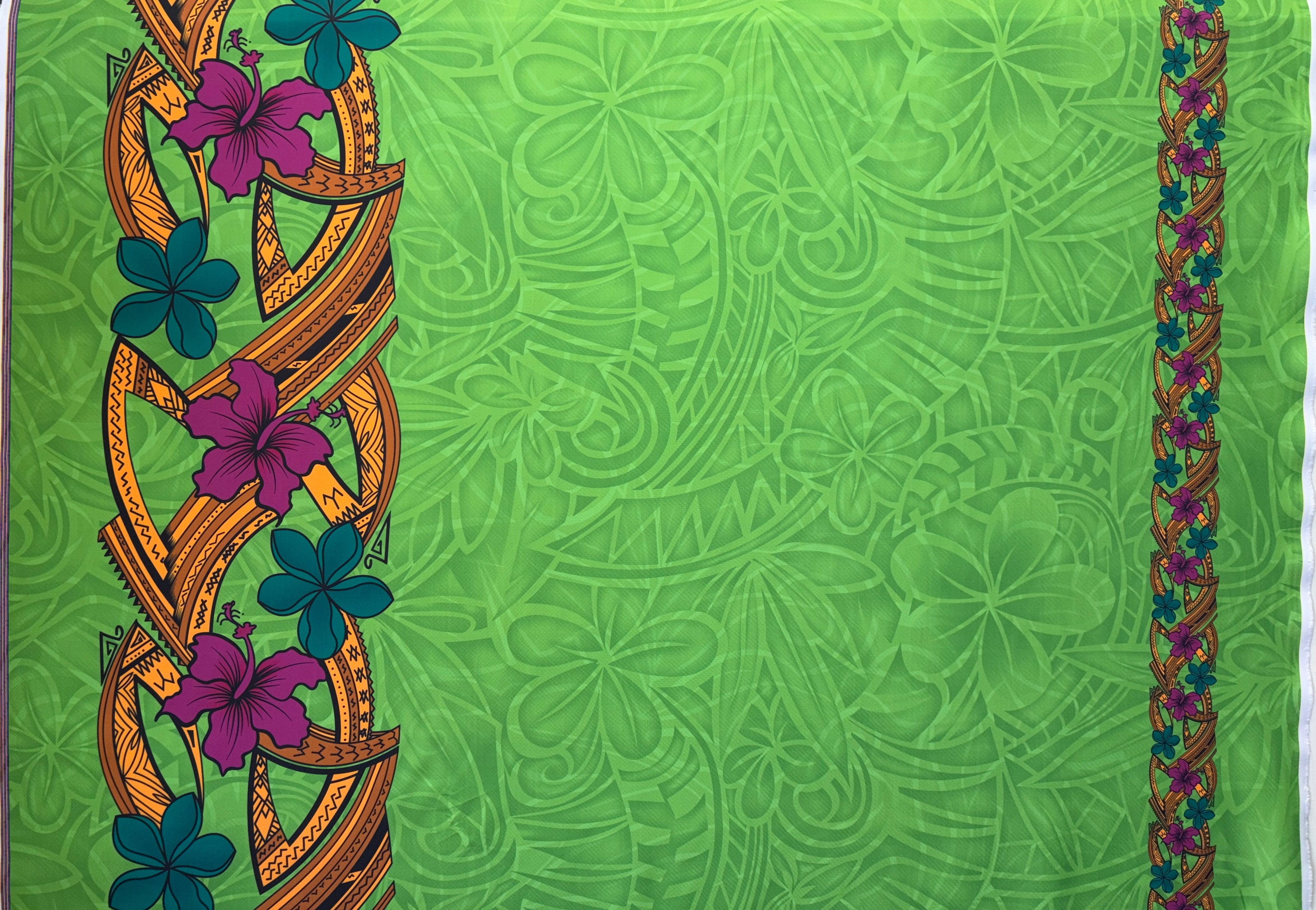 Island Tatau Lei Double Border Polyester Fabric | Islands Fabric