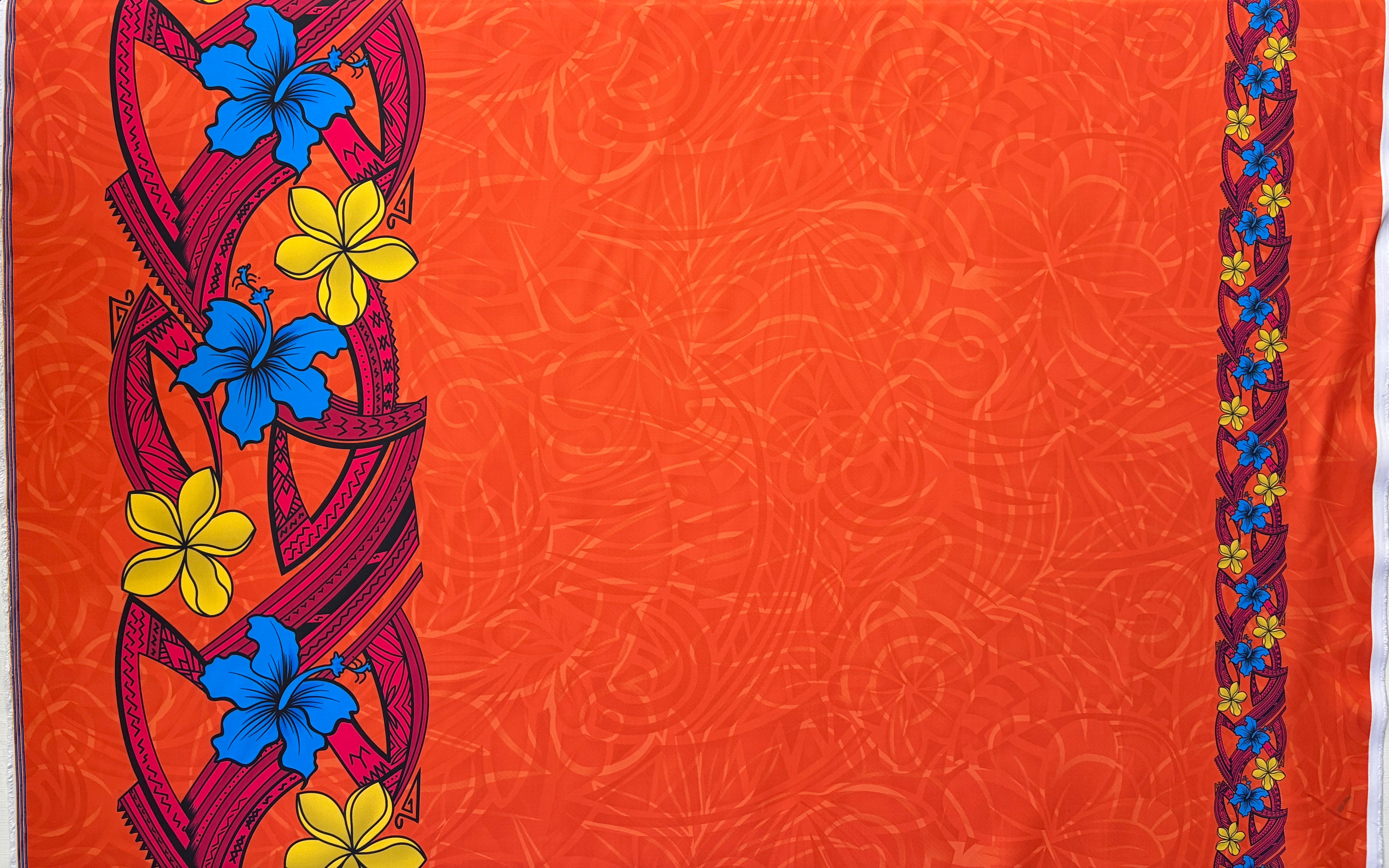 Island Tatau Lei Double Border Polyester Fabric | Islands Fabric