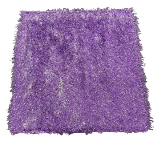 Light Purple | Silver Metallic Faux Ostrich Feather Lace Fabric