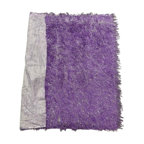 Light Purple | Silver Metallic Faux Ostrich Feather Lace Fabric