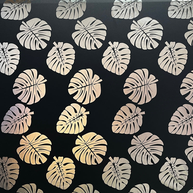 All Over Monstera Leaf Design Fabric | Polyester Foil