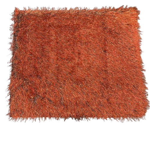 Burnt Orange | Gold Metallic Faux Ostrich Feather Lace Fabric