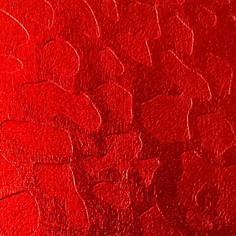 Embossed Cheetah Stretch Velvet Hologram Fabric | Spandex Palace Red