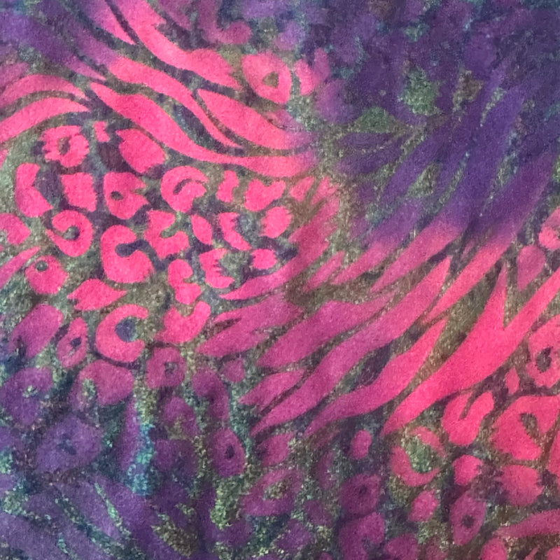 Amazing Animal Tie Dye Nylon Spandex Color Foil Fabric | Spandex Palace Purple