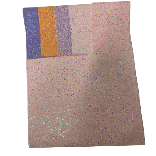 Lavender | White Iridescent Stardust Glitter Vinyl Fabric