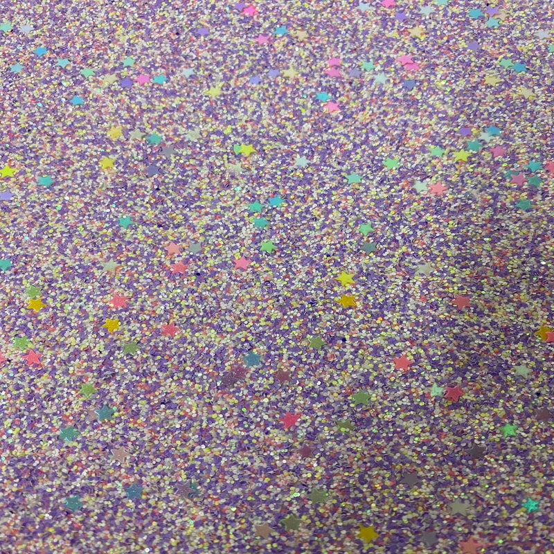 Lavender | White Iridescent Stardust Glitter Vinyl Fabric