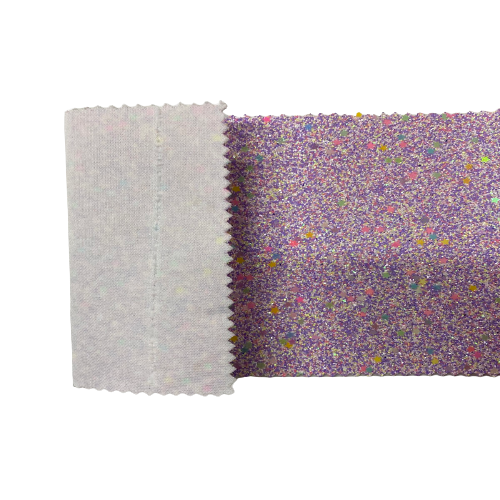 Lavender | White Iridescent Stardust Glitter Vinyl Fabric