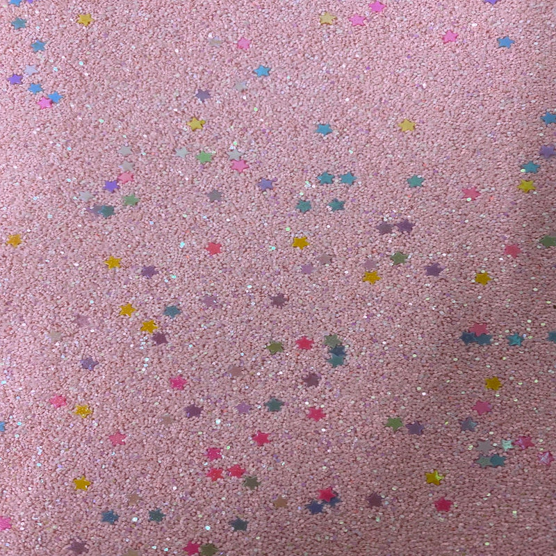 Dusty Pink Iridescent Stardust Glitter Vinyl Fabric