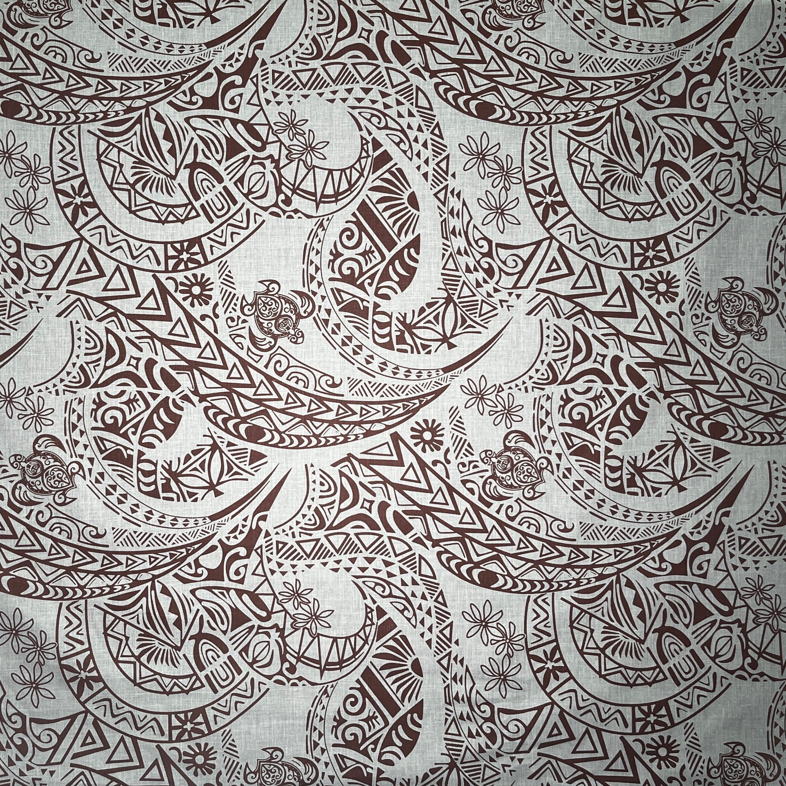 Tribal Tattoo w/Turtles Fabric | Chambray (Denim Look)