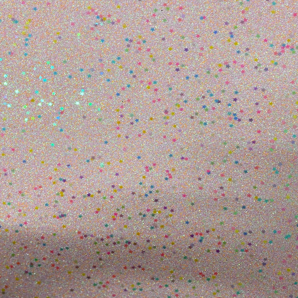 Light Pink Iridescent Stardust Glitter Vinyl Fabric