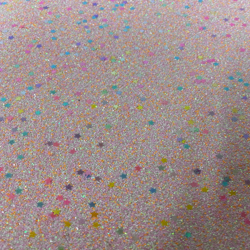 Light Pink Iridescent Stardust Glitter Vinyl Fabric