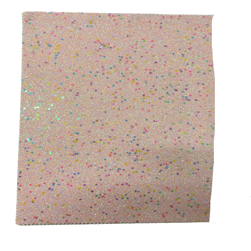 Light Pink Iridescent Stardust Glitter Vinyl Fabric