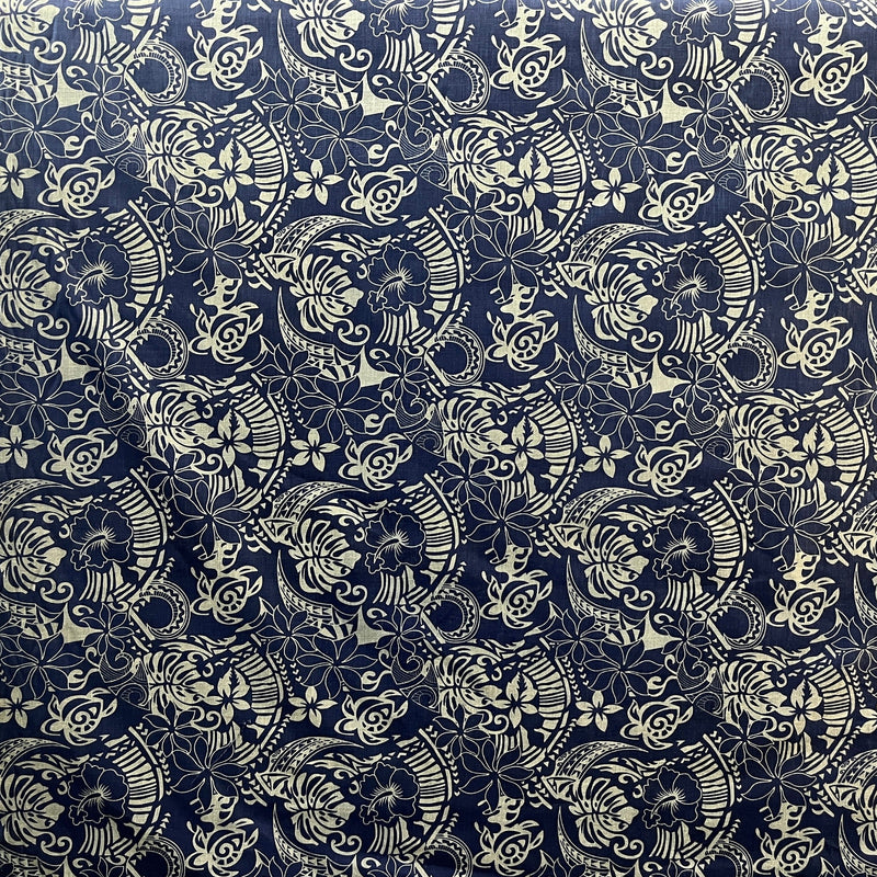 Polynesian Tribal Print Fabric | Chambray  | Spandex Palace