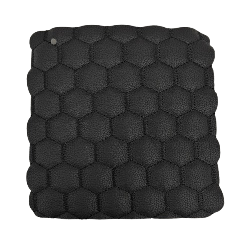 Black Honeycomb Hexagon Quilted Foam Backed Faux Leather Vinyl Fabric