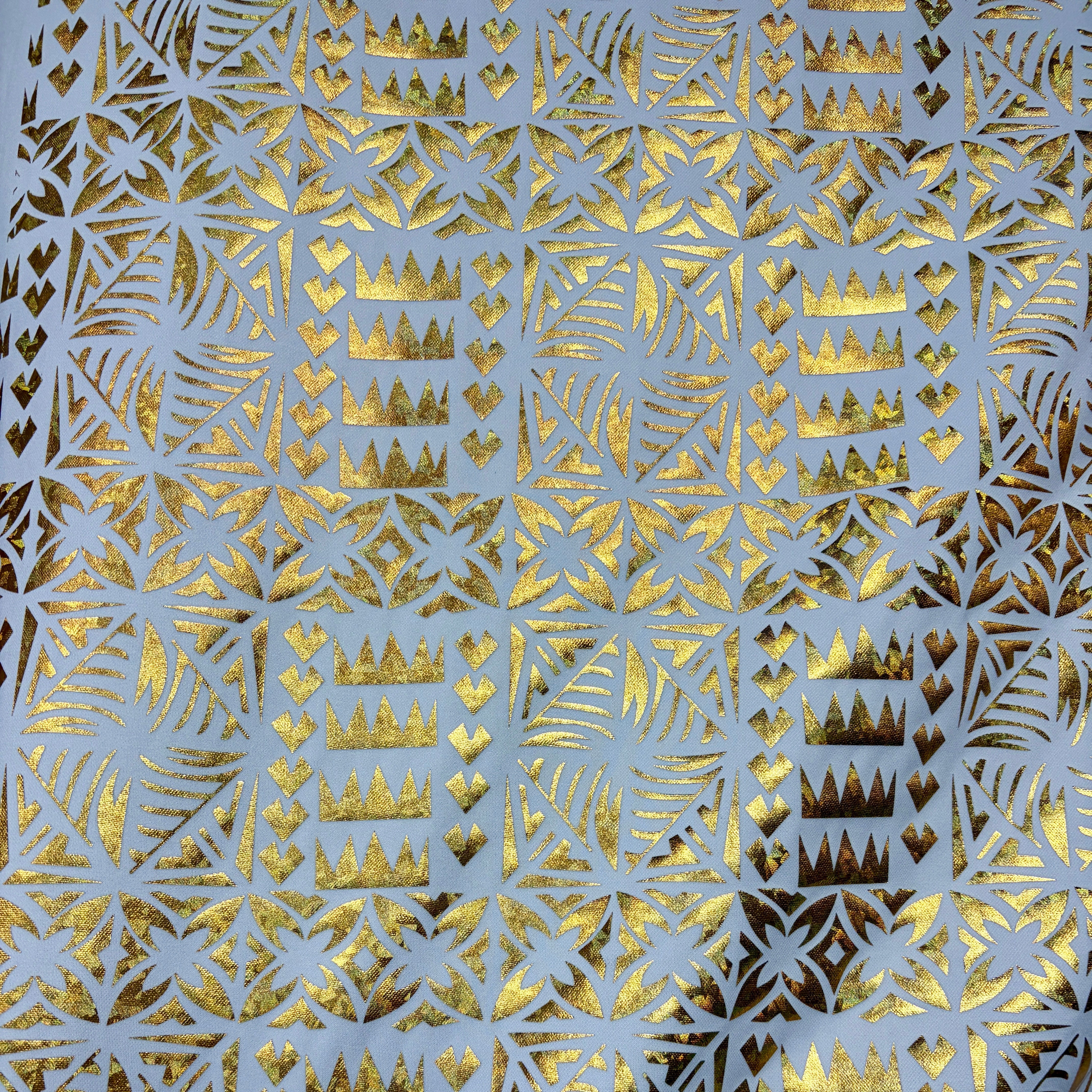 Star Tapa Shine Polyester Foil Fabric | Islands Fabric
