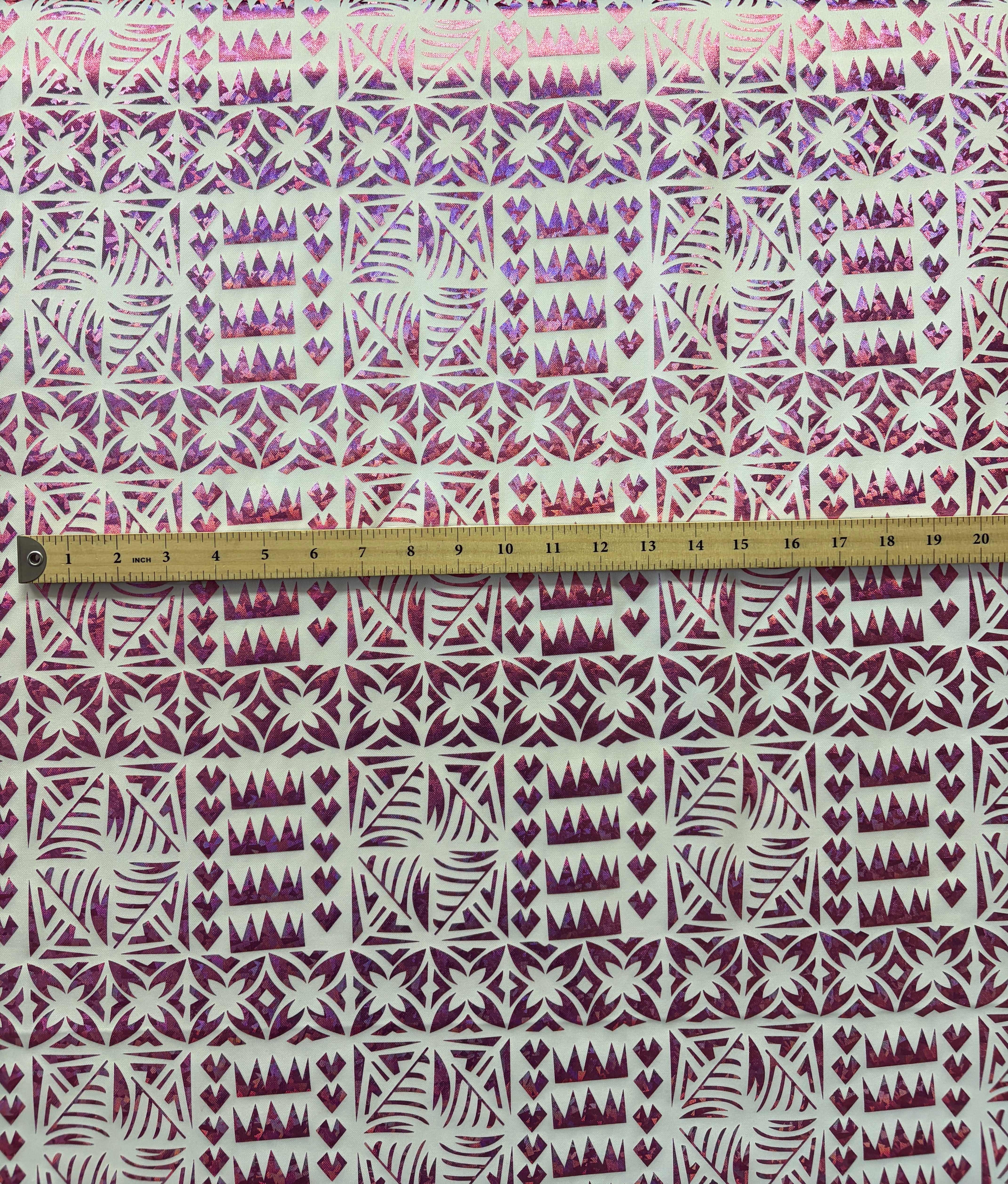 Star Tapa Shine Polyester Foil Fabric | Islands Fabric