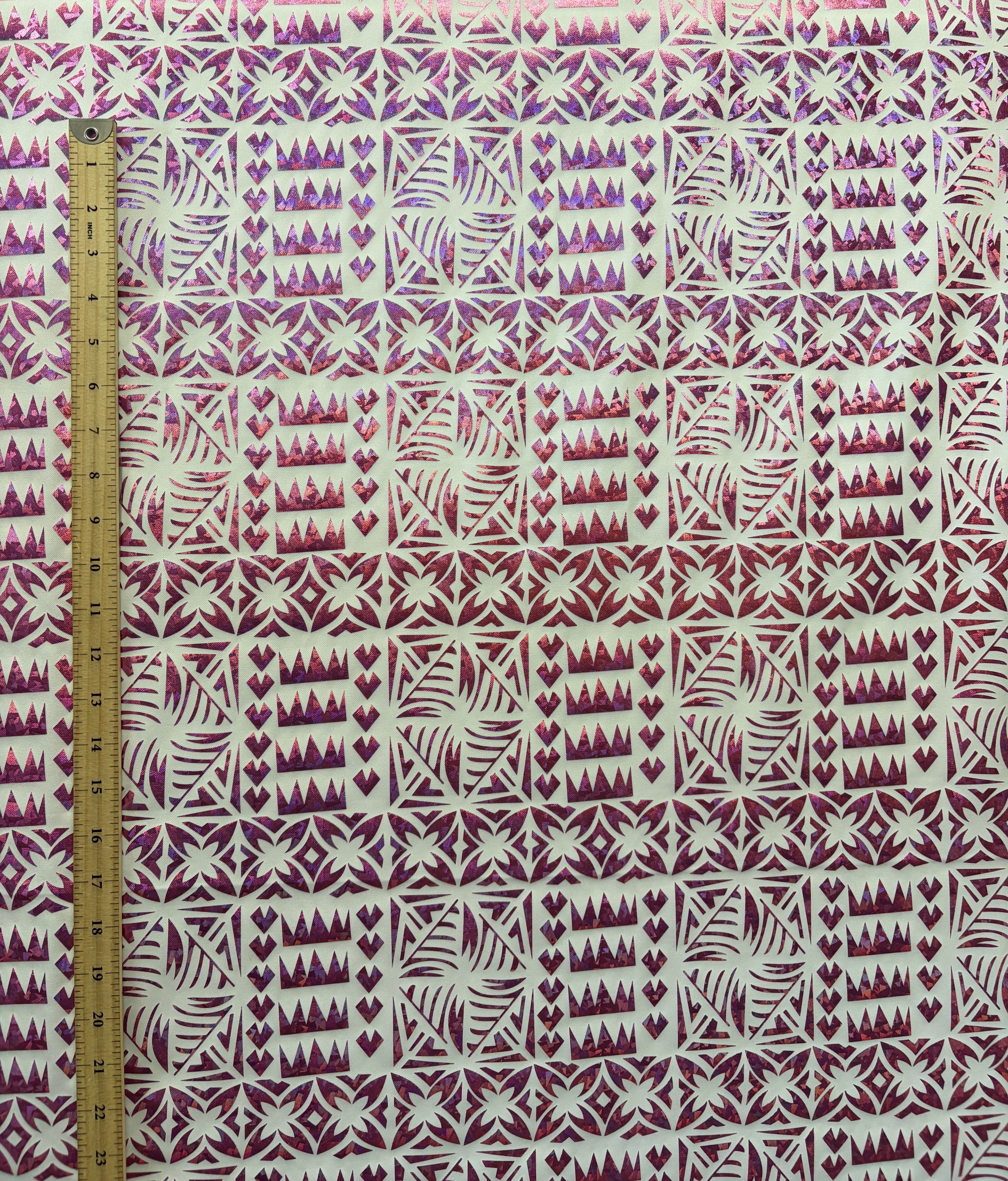 Star Tapa Shine Polyester Foil Fabric | Islands Fabric