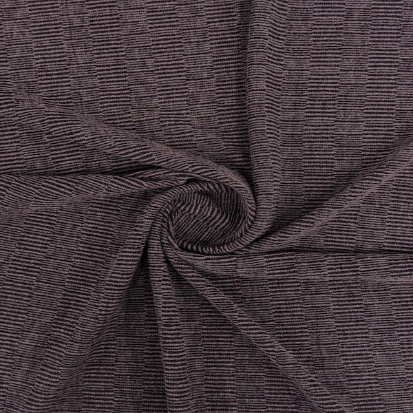 Plum Purple Stripe Hacci Sweat Knit Fabric