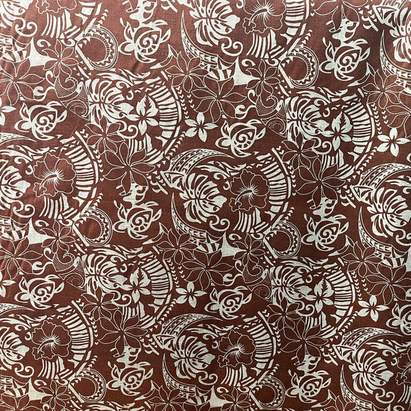 Polynesian Tribal Print Fabric | Chambray  | Spandex Palace