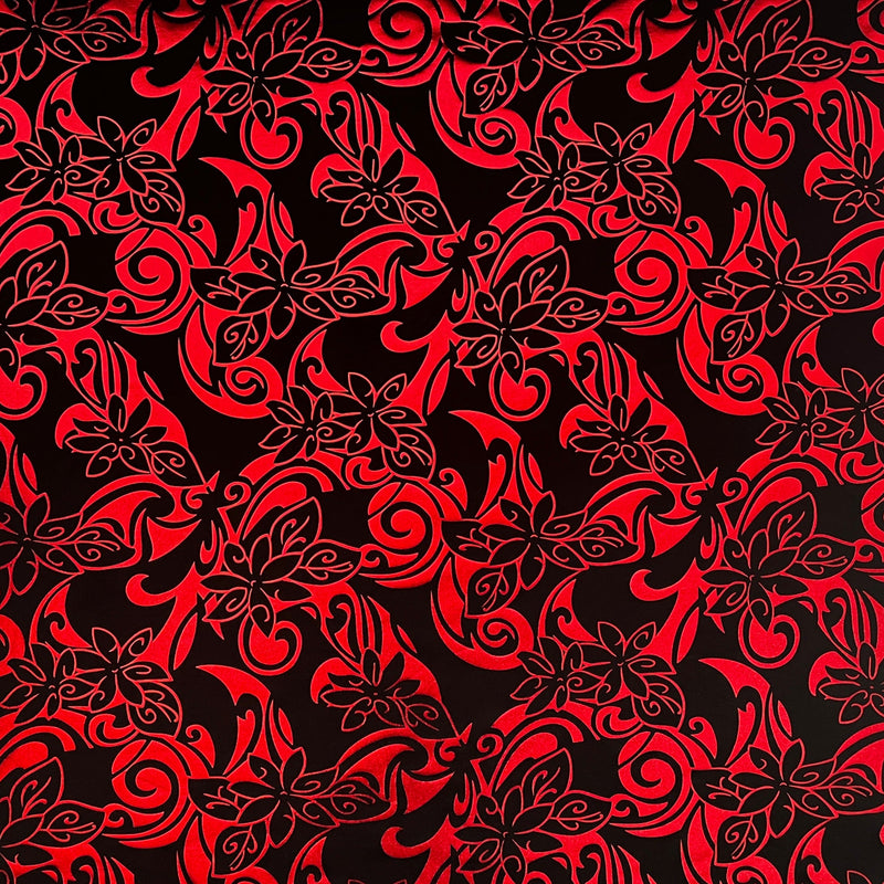 Tiare Swirls Fabric | Polyester Foil  | Spandex Palace