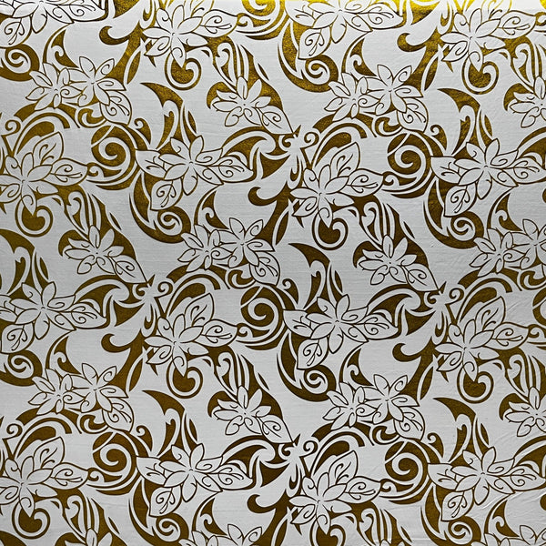 Tiare Swirls Fabric | Polyester Foil  | Spandex Palace