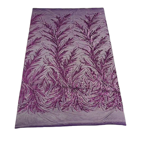 Ariba Floral Leaf Stretch Sequins Fabric